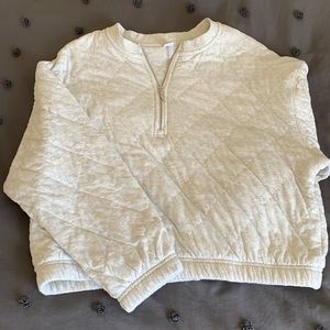 NWOT// quilted cropped quarter zip